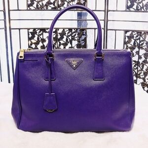 PRADA Galleria Double-Zip Saffiano Lux Purple Leather Tote Bag